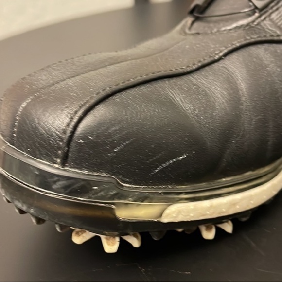 Adidas Men's Black and White Athletic Golf Shoes - Picture 9 of 10